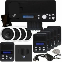 IST I2000 Music & Intercom Deluxe 5-Room Kit With Speakers -Skylink Lighting Sales Store ISI2000MCPACx media Black 070