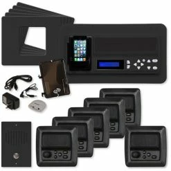 IST RETRO Music & Intercom System Package, 5 Rooms (Horizontal Frames) -Skylink Lighting Sales Store ISRETROMHxPAC media Black 070