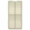 Simply Automated UPB Faceplate, Quad Rockers -Skylink Lighting Sales Store SAZS24x media Almond 030