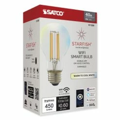 SATCO Starfish Wi-Fi 5W LED A19 Clear Tunable White Filament Bulb 7 SATCO Starfish Wi-Fi 5W LED A19 Clear Tunable White Filament Bulb -Skylink Lighting Sales Store SFS11250 media 002